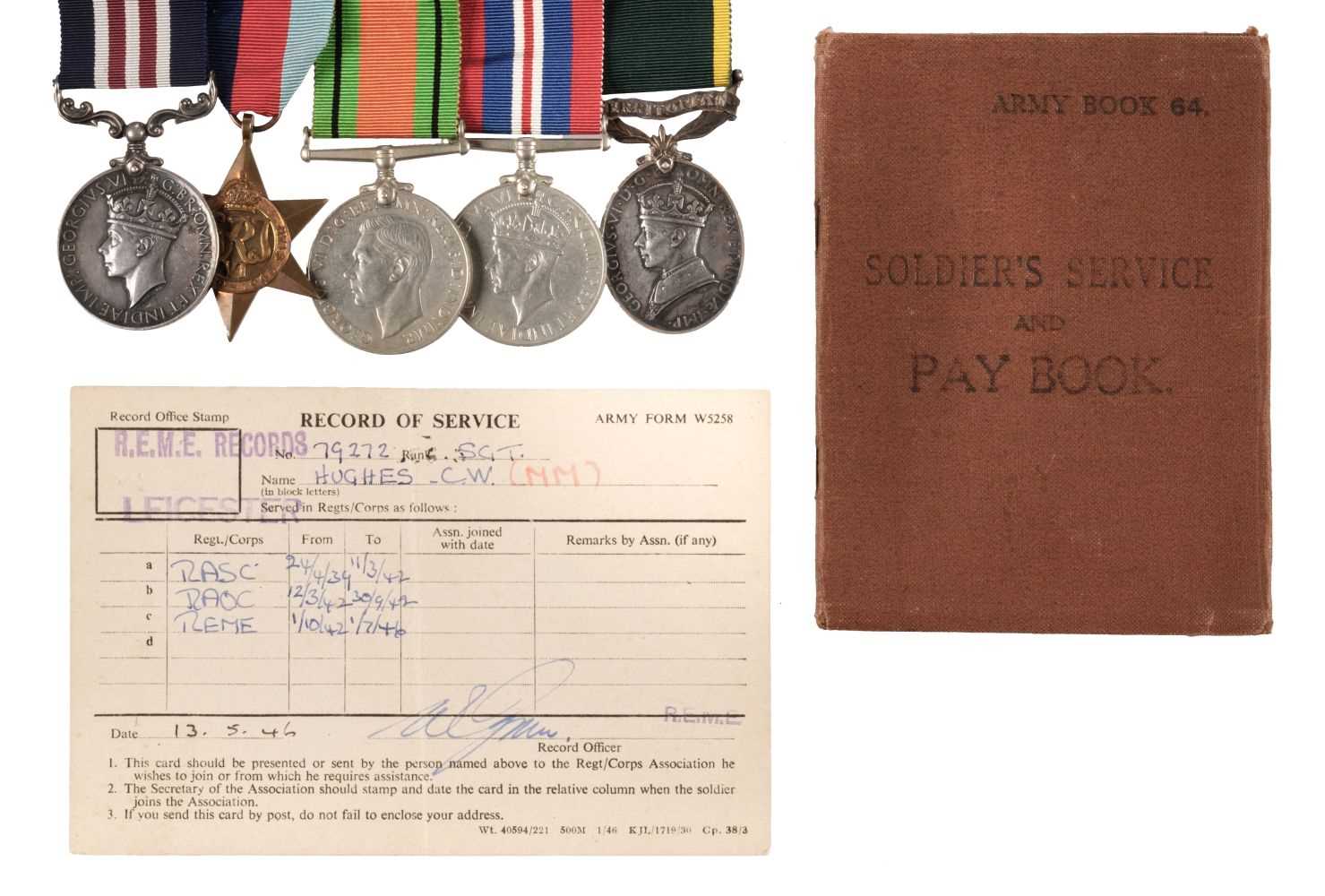 Lot 307 - A WWII MM group to Sergeant C.W. Hughes, R.A.S.C.
