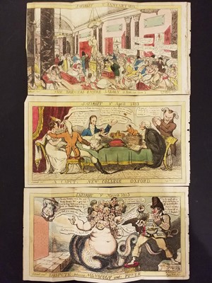 Lot 530 - The Satirist. A collection of nineteen caricatures, early 19th century