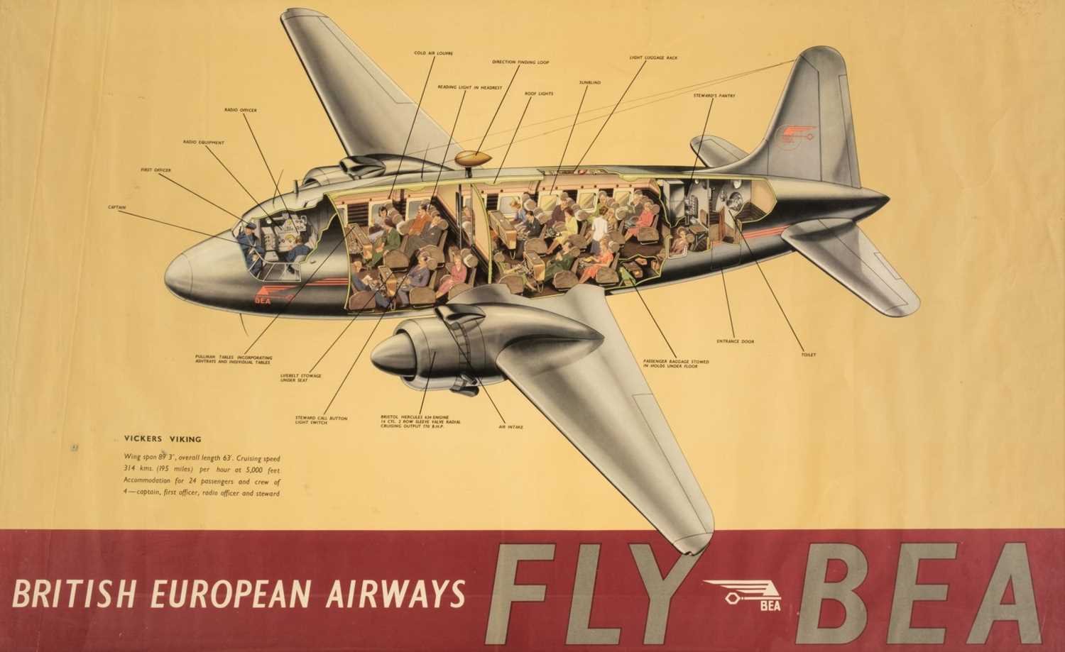 Lot 35 - British European Airways. A FLY BEA colour poster circa 1950