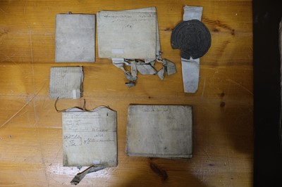 Lot 194 - Vellum Deeds. A large collection of approximately 100 vellum deeds, 17th century