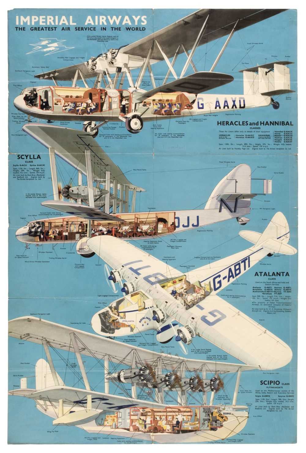 Lot 54 - Imperial Airways. The Greatest Air Service in the World poster