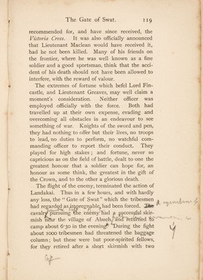 Lot 343 - Churchill (Winston). The Story of the Malakand Field Force, 1898, annotated by Churchill