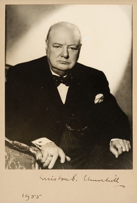 Lot 373 - Churchill (Winston Spencer, 1874-1965). Photograph Signed, 1955