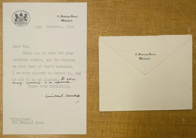 Lot 372 - Churchill (Winston Spencer). Typed Letter Signed, ‘Winston S. Churchill’, 22 November 1954