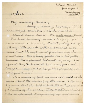 Lot 321 - The Dambusters Raid. A remarkable Autograph Letter Signed, ’Wiggy’,  20 May 1943