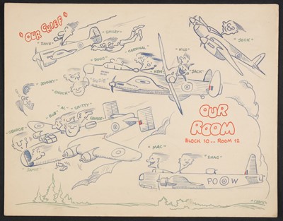 Lot 424 - Group Captain W.D.G. 'Four-Run' Watkins. POW drawings