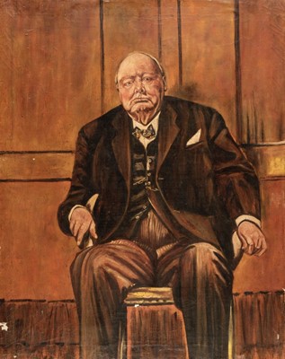 Lot 374 - Sutherland (Graham, 1903-1980, after). Portrait copy of Winston Churchill, circa 1970s