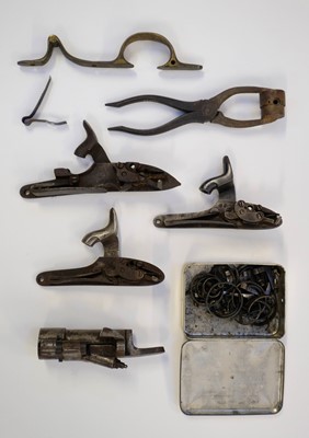 Lot 203 - Gunsmith Parts. Flintlock and percussion actions and other items