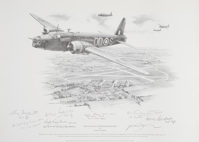Lot 340 - Wallis (Barnes Neville). A signed black and white print from artwork by John Larder, c. 1970s