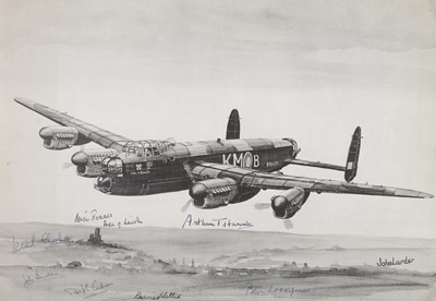 Lot 340 - Wallis (Barnes Neville). A signed black and white print from artwork by John Larder, c. 1970s