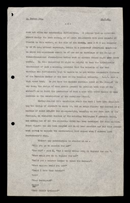 Lot 320 - Wallis (Barnes Neville, 1887-1979). Carbon copy of an important typed letter, 21 July 1940