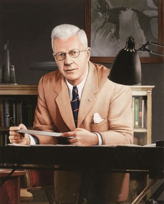 Lot 341 - Wallis (Barnes Neville, 1887-1979). Portrait of Barnes Wallis at his desk, 2014