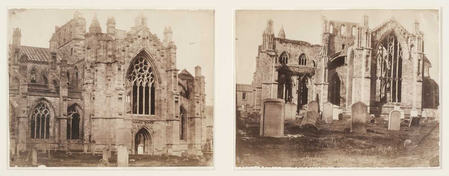 Lot 1 - British School. Two views of Melrose Abbey, c. 1850, salted paper print