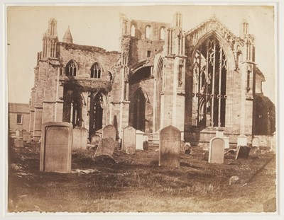 Lot 1 - British School. Two views of Melrose Abbey, c. 1850, salted paper print