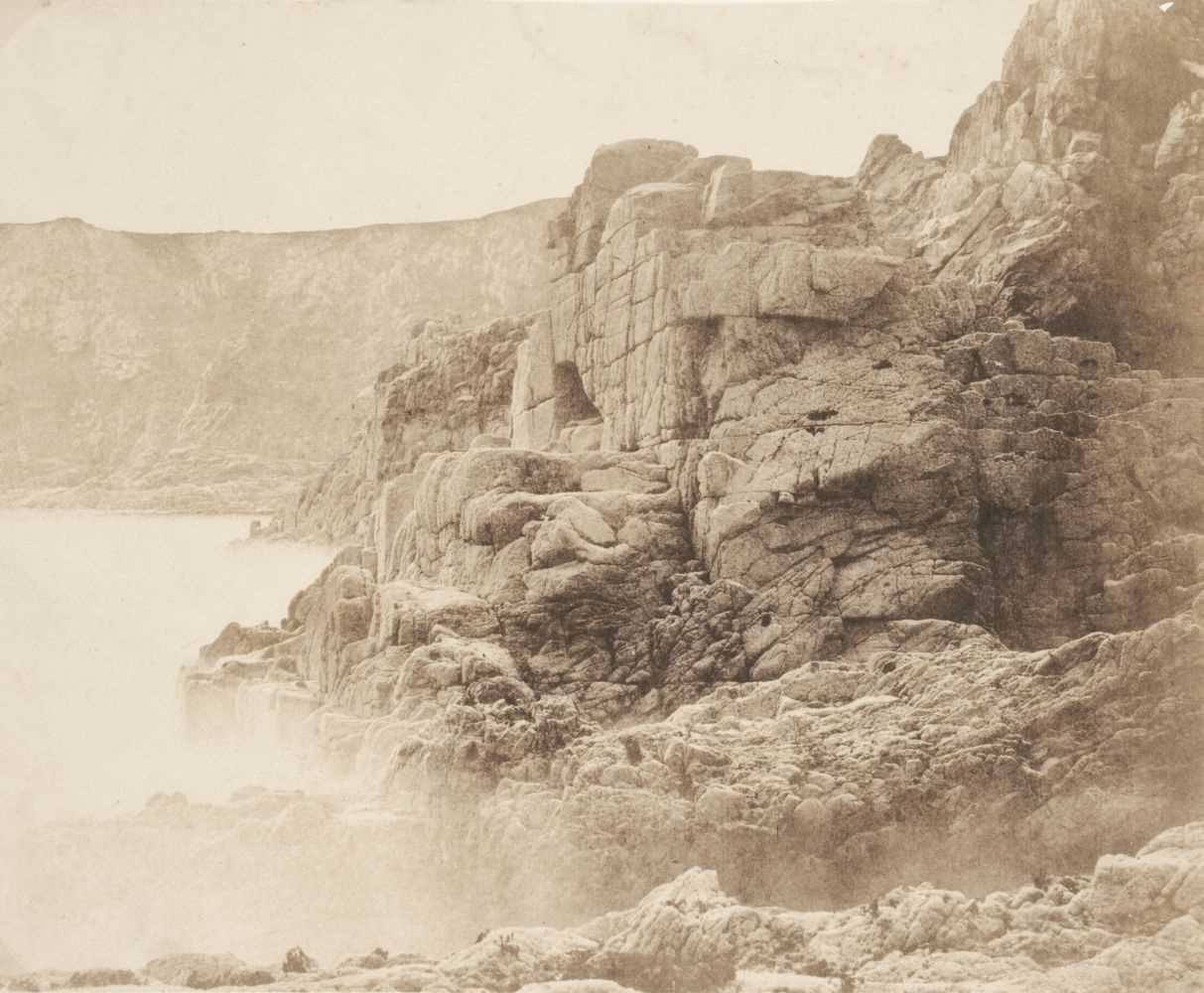 Lot 28 - Sutton (Thomas, 1819-1875). Rocks and waves, Jersey, 1854, Blanquart-Evrard process print
