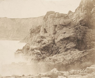 Lot 28 - Sutton (Thomas, 1819-1875). Rocks and waves, Jersey, 1854, Blanquart-Evrard process print