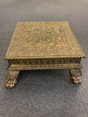 Lot 192 - Indian Table. A copper and brass table, circa 1898-1905