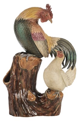Lot 141 - Royal Worcester. A Victorian figural group of chickens circa 1870s