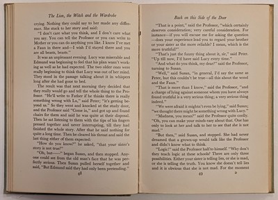 Lot 860 - Lewis (C.S.) The Lion, the Witch and the Wardrobe, 1st edition, 1950
