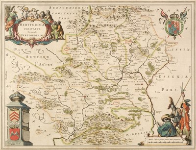 Lot 69 - Hertfordshire. Blaeu (J.), Hertfordia comitatus vernacule Hertfordshire, circa 1648