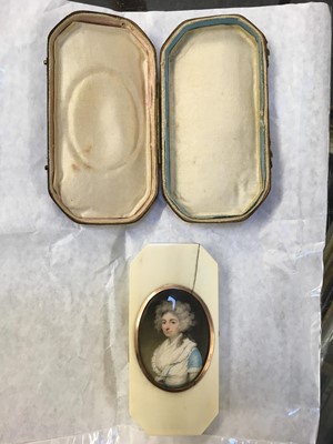 Lot 360 - Avarne (Charlotte, 1749-1826, attributed to). Portrait of a lady set into an ivory box
