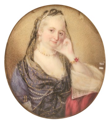 Lot 393 - Hone (Nathaniel, 1718-1784, attributed to). Portrait of a lady
