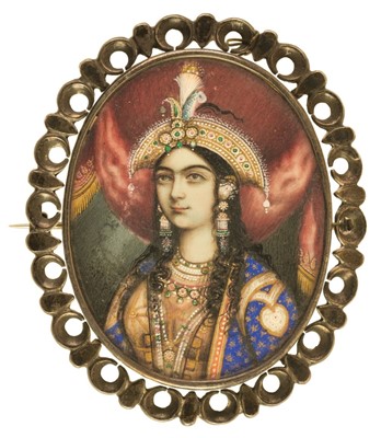Lot 421 - Indian School. Portrait of Empress Mumtaz Mahal, mid 19th century