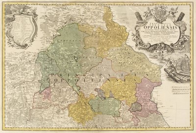 Lot 192 - Silesia. Homann (J. B. heirs of), Principatus Silesiae Oppoliensis..., circa 1750