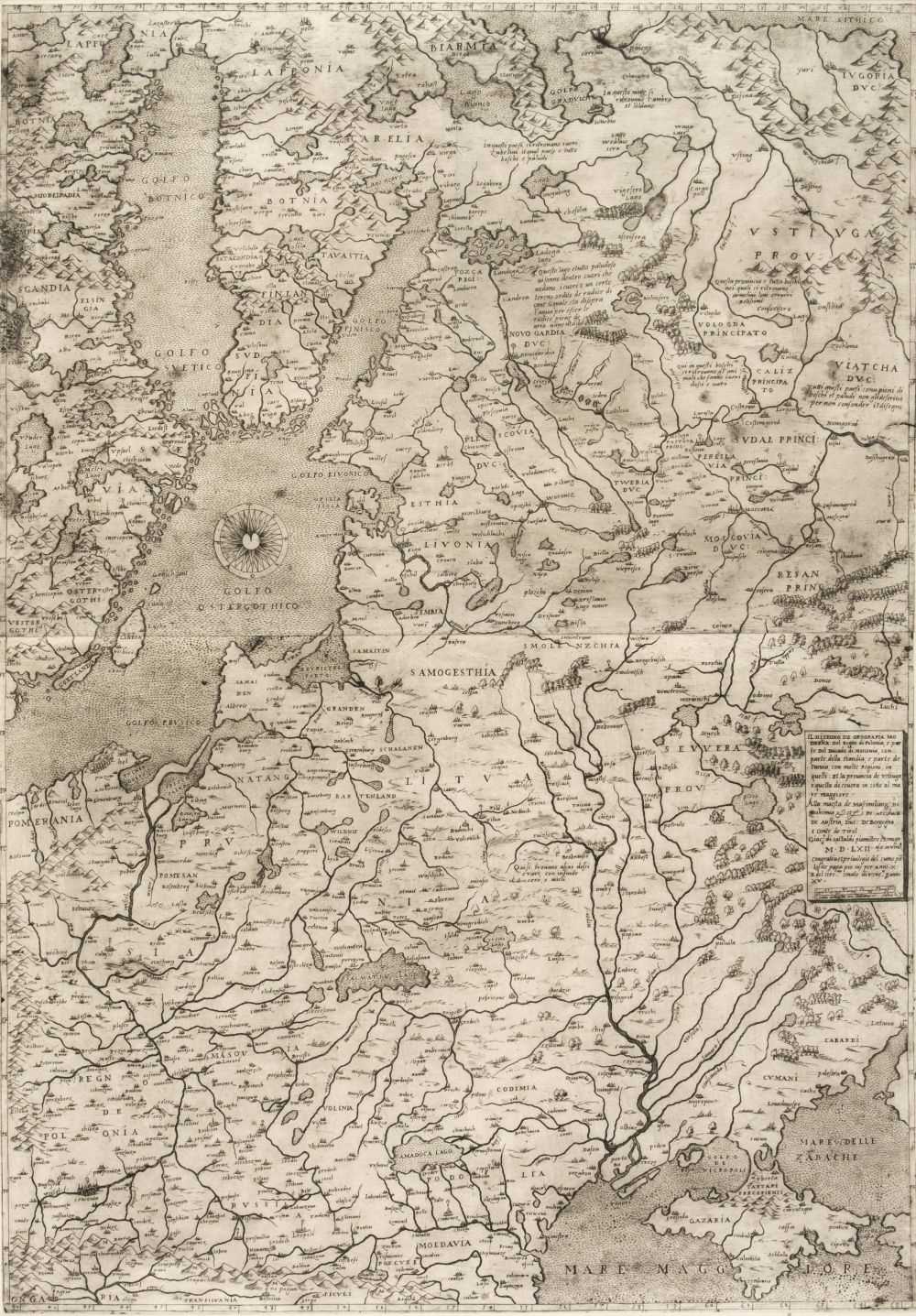 Lot 176 - Poland. Gastaldi (G.), Il Disegno de Geografia Moderna del Regno di Polonia..., 1562