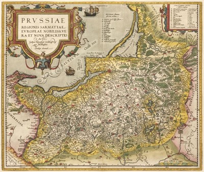 Lot 186 - Prussia. Ortelius (Abraham), Prussiae Regionis Sarmatiae Europae..., circa 1595