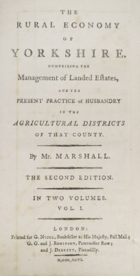 Lot 50 - Marshall (William). The Rural Economy of Yorkshire, 2 volumes, 2nd edition, 1796