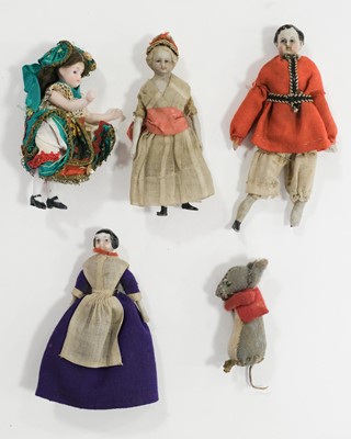 Lot 479 - Dolls. A pair of rare Docken dolls, Germany, mid 19th century
