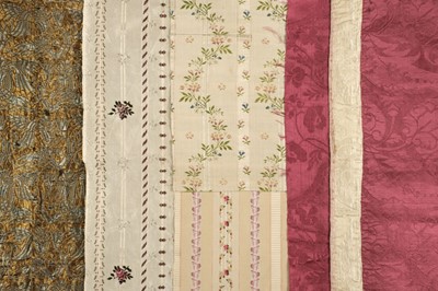 Lot 258 - Fabric. A small collection of Spitalfields & other early fragments, mid 18th to early 19th century