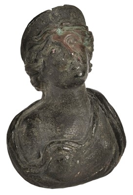 Lot 184 - Roman. A Roman bronze bust of a female goddess, 2-3rd century AD