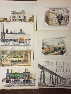 Lot 228 - Railways. A collection of 54 prints and engravings, 19th century
