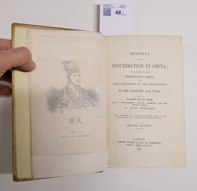 Lot 48 - Callery (J.-M.). History of the Insurrection in China, 2nd edition, 1853, & 10 others