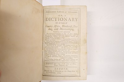 Lot 129 - Worlidge (John). Dictionarium Rusticum ... Dictionary of all Sorts of Country Affairs, 1704