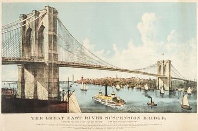 Lot 275 - New York. Currier & Ives (publishers). The Great East River Suspension Bridge, 1886
