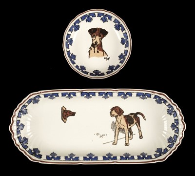 Lot 643 - Aldin (Cecil). A Royal Doulton sandwich plate, from the series 'Aldin's Dogs', c.1920s-1930s