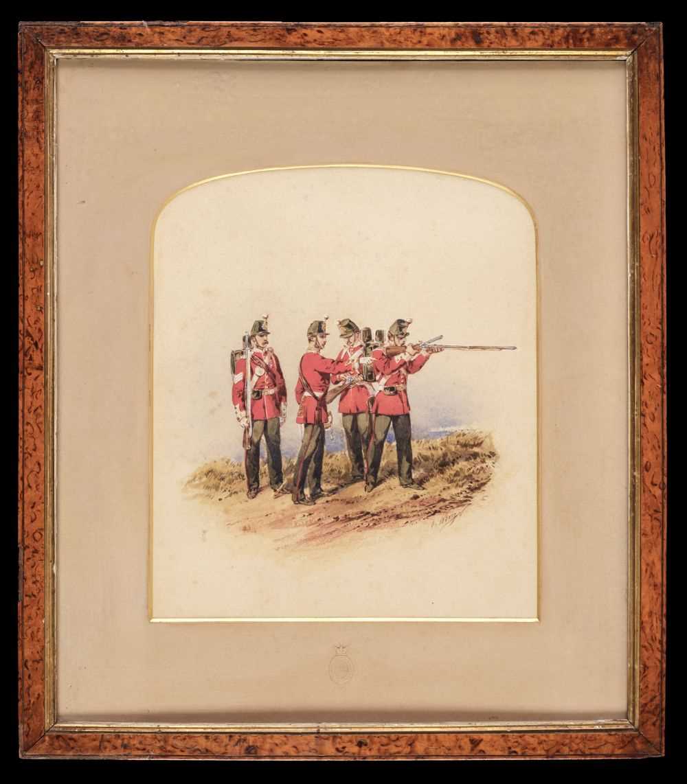 Lot 312 - Norie (Orlando, 1832-1901),  Huntingdonshire Regiment watercolour, circa 1900