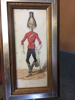 Lot 251 - English School. The Life Guards, watercolour circa 1880 and others