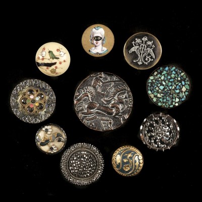 Lot 221 - Buttons. A collection of buttons, 19th and 20th century
