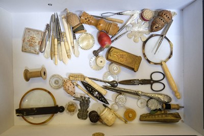 Lot 275 - Sewing. A collection of sewing tools, 19th and 20th century