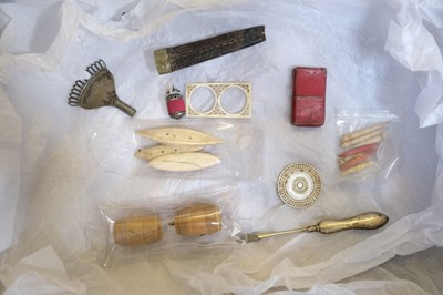 Lot 275 - Sewing. A collection of sewing tools, 19th and 20th century