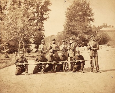 Lot 3 - American Civil War. Two albumen print photographs of Union Army soldiers, c.1861-5