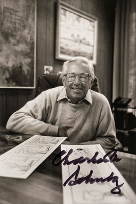 Lot 296 - Dine (Jim, 1935-). Signed colour photograph, together with signed photo of Charles Schulz