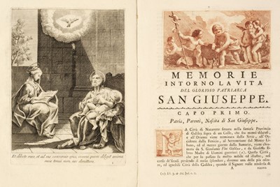 Lot 291 - Fossati (Giorgio). Memorie della vita del ... san Giuseppe figurate in rame, 1st edition, 1750