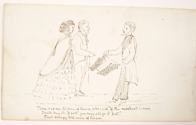 Lot 454 - Manuscript. An illustrated book of limericks, circa 1865