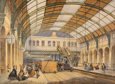 Lot 279 - Railways. Kell Brother (publishers), Interior of a Railway Station, circa 1840