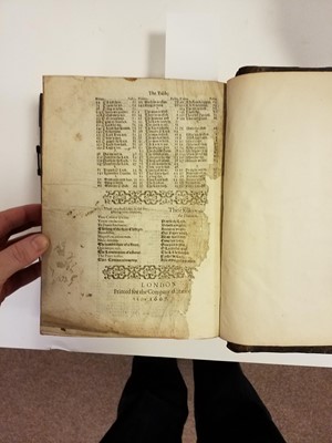 Lot 304 - Bible [English]. The Bible. Translated according to the Ebrew and Greeke, 1607